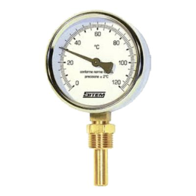 Precíziós hőmérő alsó csatlakozással 80mm/100mm 120°C