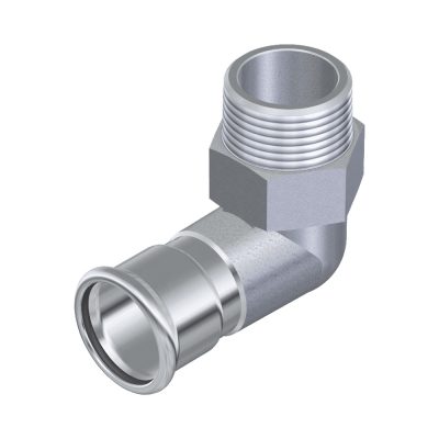FixTrend Inox press könyök külső menettel, 28 mm - 1" 