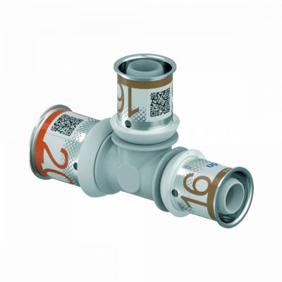 UPONOR S-Press PLUS PPSU műanyag szűkített T-idom ötrétegű csőhöz, 20x16x16 mm
