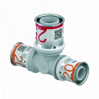 UPONOR S-Press PLUS PPSU műanyag szűkített T-idom ötrétegű csőhöz, 20x25x20 mm