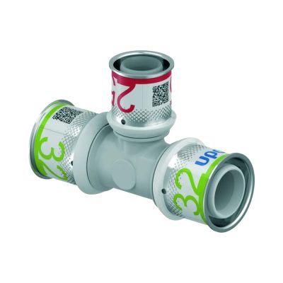 UPONOR S-Press PLUS PPSU műanyag szűkített T-idom ötrétegű csőhöz, 32x25x32 mm