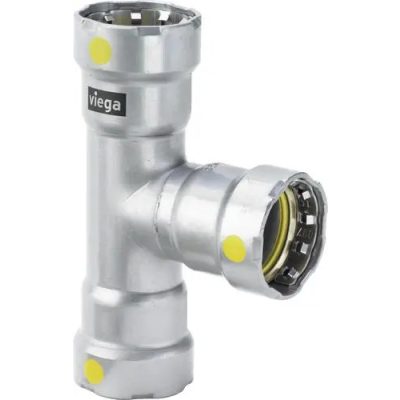 VIEGA 4618 Megapress G szűkített T-idom gázra, 1" x 1/2"
