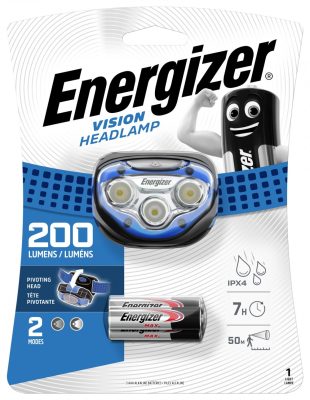 ENERGIZER Headlight Vision 2 LED + 3 db AAA fejlámpa (6/karton)
