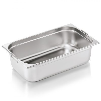 GN edény 1/1 150 mm 20 literes csúszófüllel 0,6 mm vastag rozsdamentes anyagból – német minőség