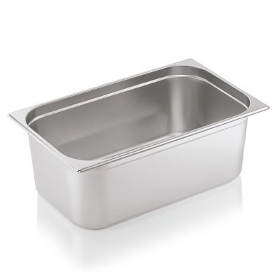 Gn edény 1/1 200 mm 28 liter 0,6 mm vastag rozsdamentes anyagból – német minőség