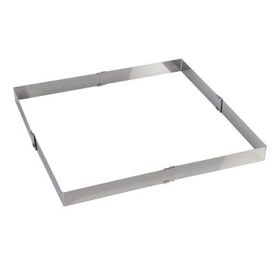 Sütőkeret, állítható 305x305 mm-ről maximum 570x560 mm-re, téglalap, 40 mm, rozsdamentes