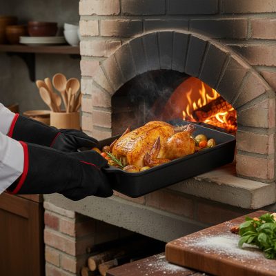 Öntöttvas Tepsi kemencébe, 47x29x7,5 cm - Német minőség