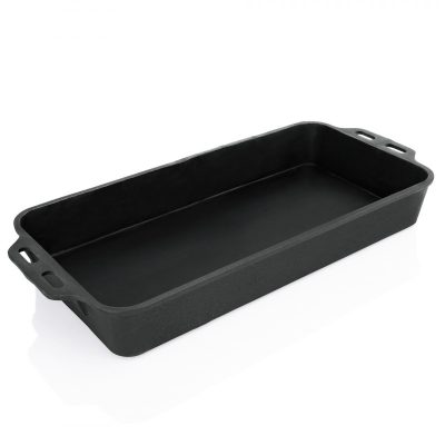 Öntöttvas Tepsi, belső: 73x37,5x10 cm, Külső: 81x37x10,5 cm