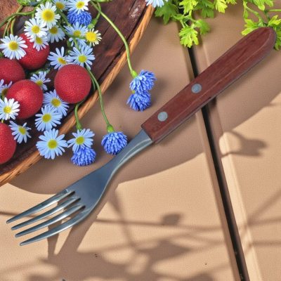 Fanyelű evővilla, 6 db-os csomag