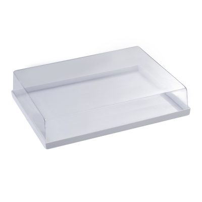 Süteményszállító tálca polikarbonát búrával, 59,5x39,5x8,2 cm - Martellato minőség