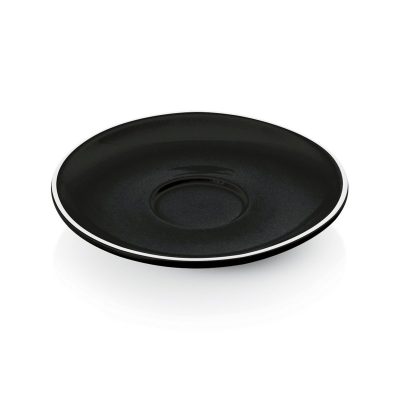 Italia kávéscsészealj fekete 12.5 cm porcelán, 6 db-os csomag - Német minőség