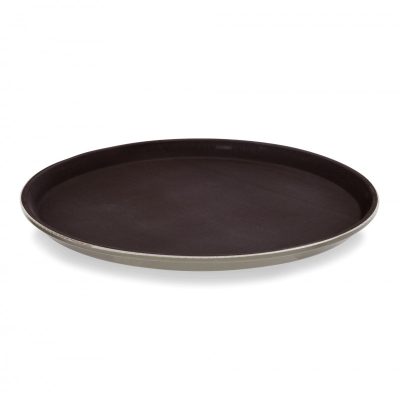 Csúszásmentes tálca, kerek, 40 cm, barna, polipropilén - Német minőség