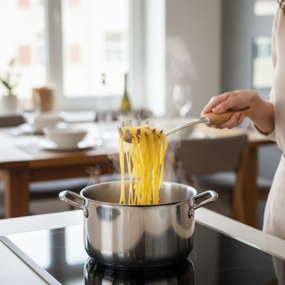 Spagettiszedő kanál, 7x33 cm, bükkfa nyéllel - de Buyer