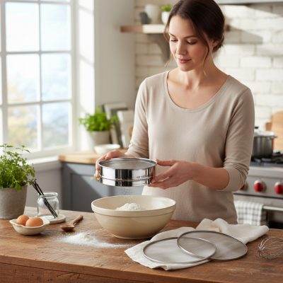 Lisztszita 4 kivehető hálóval, átm.:21 cm, rozsdamentes, (0,5-1-2-3 mm)