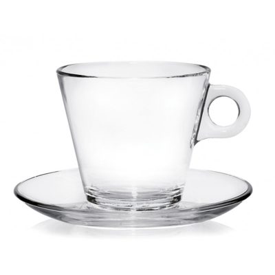 Nadia teáscsésze+alj, 280 ml, üveg - Olasz minőség