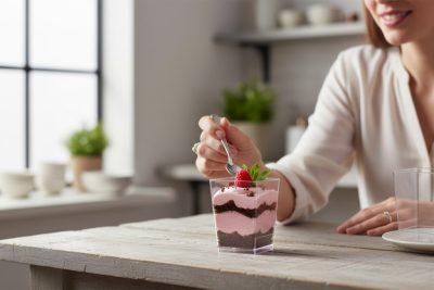 Square 175 ml-es Pohárkrém-desszert tégely, 100 db-os csomag