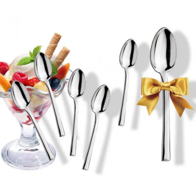 Medea desszertkanál (tej-kávé), rozsdamentes, 6 db-os csomag