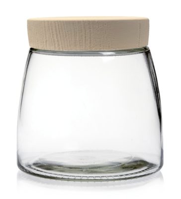 Sahara tároló üveg, fa hatású tetővel, 980 ml, üveg