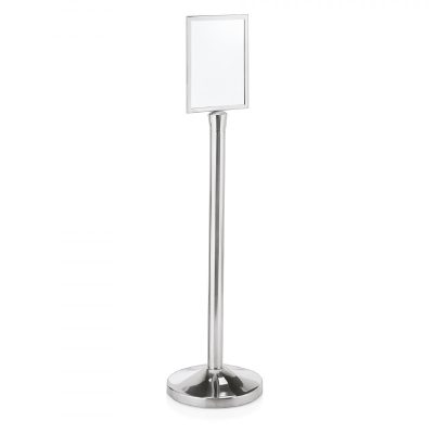 Információs tábla cilinder végű Classic oszlophoz, króm