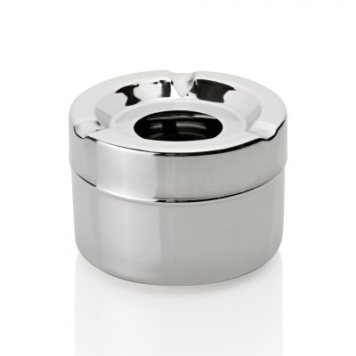 Szélfogós hamutartó, 10x8 cm, rozsdamentes