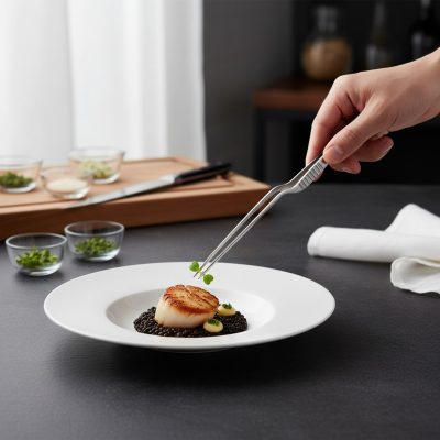 de Buyer Tálalócsipesz, hajlított, 20 cm – precíz, rozsdamentes konyhai eszköz