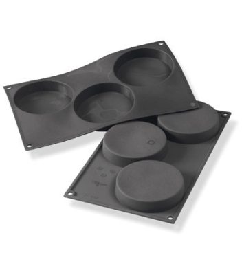 Szilikon sütőforma, Sponge Base, 3 adag, 103 mm átm., 13 mm mély, fekete