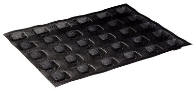 Microperforált Üvegszálas sütőforma, 2x30 adag, 35x35 mm, 16 mm mély, 2 db 30x40 cm, mikroperforált