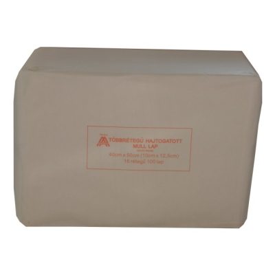 Mull lap nem steril 10x12,5 (40x50-ról) 16 réteg 100 db/doboz