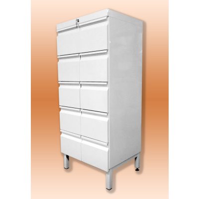 Kartontároló szekrény fém, 10 fiókos