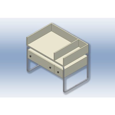 Pólyázó asztal (fémvázas), 1 részes