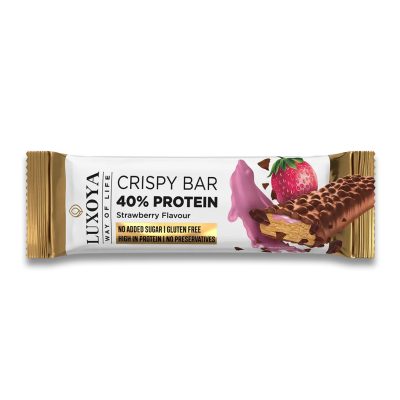 Luxoya crispy bar fehérje szelet 45 g - eper ízű