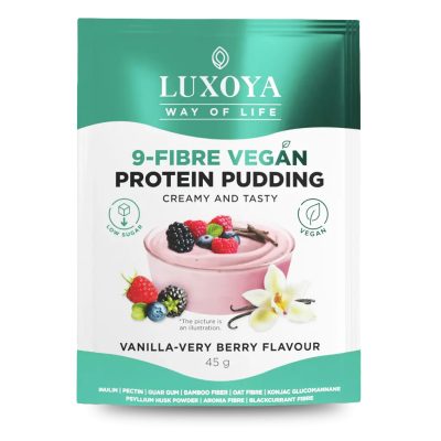 Luxoya Vegan Protein Puding 45g - Vanília-erdei gyümölcs ízű minta