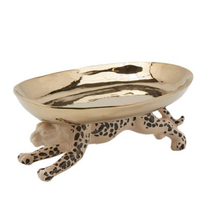 Kínálótál gepárdos arany 33cm
