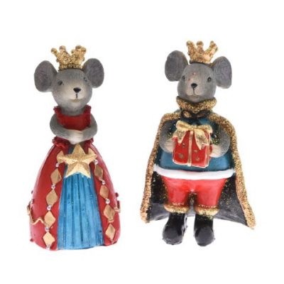 Egérke koronás 2 féle piros-kék 9cm