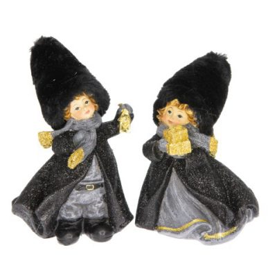 Kislány kisfiú fekete 10x8x14cm