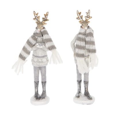 Szarvas álló szürke 3,5x3,5x16cm