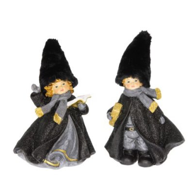 Kislány kisfiú fekete 15x12x23cm