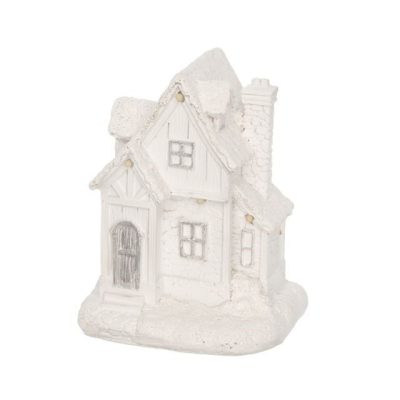 Házikó havas LED-es elemes 10x8x12cm