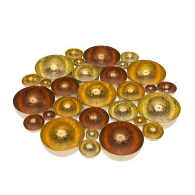 Mécsestartó fém arany,pezsgő 30x30x3cm