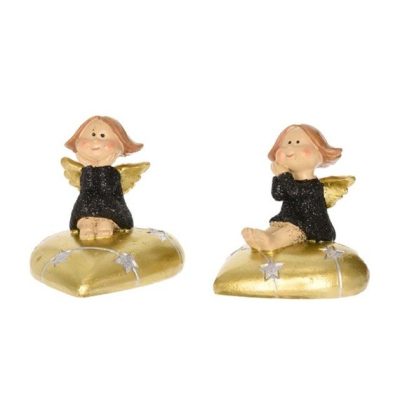 Angyal sziven poly 6,4x5,7x6,3cm fekete