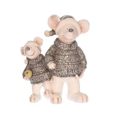 Egér kisegérrel poly 10x6,5x13cm