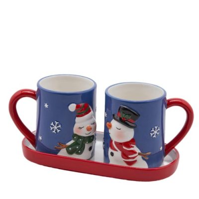 Bögrekészlet 2+1db-os hóemberes