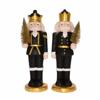 Diótörö fenyővel fekete,arany 2féle 50cm