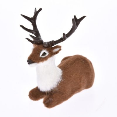 Szarvasbika fekvő műa.textil, 10x5x9cm