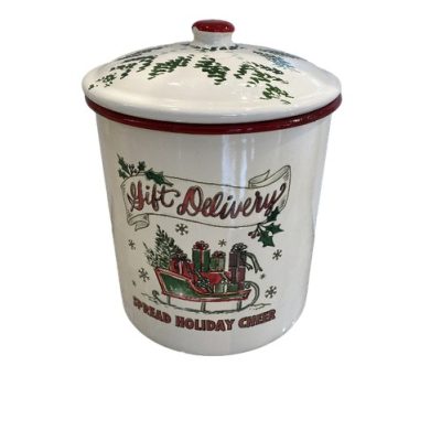 Tároló zöld mintás tetővel 17x17x18cm