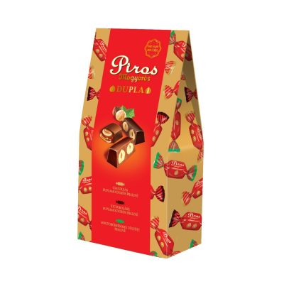 Piros mogyorós dupla praliné 100g