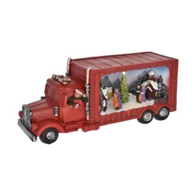 Karácsonyi teherautó led-es 22x7,5x9,5cm