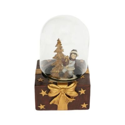 Havazó gömb fenyővel bordó 9x10x14cm