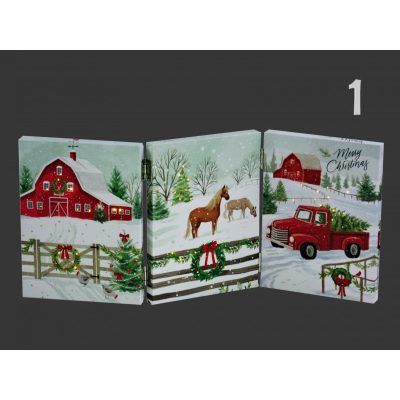 Falikép led-es 3részes 15x20 cm karácso