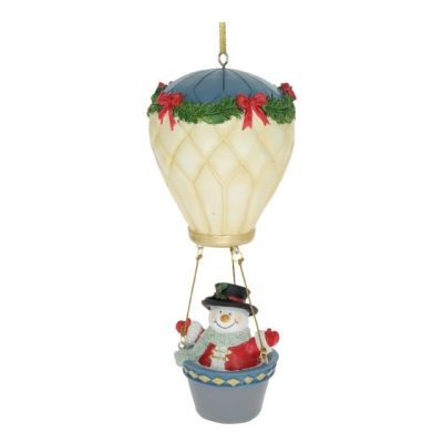 Hőlégballon hóemberrel poly szines 22cm